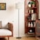 Ambimall 60 Modern Floor Lamp with Shade Tall Lamps for Living Room Bedroom Office Dining Room Beige Shade with Black PoleWithout Bulb
