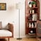 Ambimall 60 Modern Floor Lamp with Shade Tall Lamps for Living Room Bedroom Office Dining Room Beige Shade with Black PoleWithout Bulb