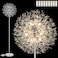 BesLowe 69 Crystal Floor Lamp for Living Room Modern Standing Lamp with 738PCS K9 Crystals Tall Lamp Pole Light for Bedroom Office Mid Century Silver Floor Lighting with 9 LED Bulbs Chrome