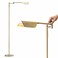 Brightech Leaf Pharmacy LED Reading Lamp Dimmable Floor Lamp with Easy Rotation over Chair or Desk for Living Rooms Offices Adjustable Standing Tall Lamp For Sewing Crafts Antique Brass Gold