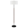 Henn&amp;Hart HennHart 2Light Floor Lamp with Fabric Shade in Blackened BronzeRustic OakWhite Floor Lamp for Home Office Bedroom Living Room 61 Tall