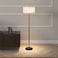 Henn&amp;Hart HennHart 2Light Floor Lamp with Fabric Shade in Blackened BronzeRustic OakWhite Floor Lamp for Home Office Bedroom Living Room 61 Tall