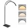 MINIEAR Half Moon Lash Light for Eyelash Extensions Estheticians Dimmable LED Lash Lamp with Flexible Gooseneck ShadowFree Moon Light for Lash Tech Tattoo SPA Eyelash Lamp Glossy Black