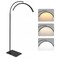 MINIEAR Half Moon Lash Light for Eyelash Extensions Estheticians Dimmable LED Lash Lamp with Flexible Gooseneck ShadowFree Moon Light for Lash Tech Tattoo SPA Eyelash Lamp Glossy Black
