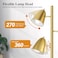 QiMH Tree Floor Lamp with 3 Light Bulbs Standing Tall Pole Lamps for Living Room Bedroom Office Reading Stand up Lamps with 3 Adjustable Arms Brushed Gold