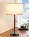 EDISHINE Mid Century Table Lamp Pull Chain Switch Bedside Lamp with Linen Shade Solid Wood Pole Black Metal Base Modern Nightstand Lamp for Bedroom Living Room Office E26 Base