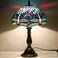 WERFACTORY Tiffany Table Lamp Blue Stained Glass Bedside Desk Reading Light