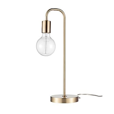 Globe Electric 67433 Holden 18 Table Lamp Matte Brass Modern Night Stand Bedroom Dcor Living Room Bedside Light