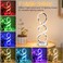 Adebime Modern Spiral RGB Table Lamp Touch Dimmable Bedside Lamp 7 Colors 10 Light Modes Spiral Design Table Lamp Unique Nightstand Lamp for Living Room Bedroom Cool Lamps Silver