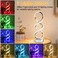 Adebime Modern Spiral RGB Table Lamp Touch Dimmable Bedside Lamp 7 Colors 10 Light Modes Spiral Design Table Lamp Unique Nightstand Lamp for Living Room Bedroom Cool Lamps Silver