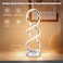 Adebime Modern Spiral RGB Table Lamp Touch Dimmable Bedside Lamp 7 Colors 10 Light Modes Spiral Design Table Lamp Unique Nightstand Lamp for Living Room Bedroom Cool Lamps Silver
