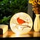 Kaowod Large Crackle Glass Ball Cardinal Lamp Light Up Red Cardinal Stained Glass Christmas Decor Accent Lamp Lighted Red Bird Globe Table Light Led Sphere Desk Lamp