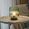 LUSHARBOR Battery Operated Lamp Cordless Table Lamps for Home Decor Battery Powered Nightlight with LED Bulb Decorative Glass Beside Lamp for Bedroom Living RoomGreen