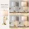QiMH Set of 2 Table Lamps with USB AC Ports Modern Bedside Lamp with LED Night Light Bedside Lamp for Bedroom Nightstand Lamps for Living Room Office Gold2 Bulbs Include