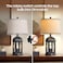 QiMH Table Lamp for Living Room Farmhouse Lamps Set of 2 with USB AC and Nightlight 26 Rustic Bedside Lamps with 3Way Dimmable Touch Control Nightstand Lamp for Bedroom Decor Black