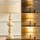 SAIWEYA 275 Farmhouse Table Lamps Set of 2 Bedside Nightstand Lamp with USB CA Ports AC Outlet 3 Way Dimmable Touch Lamps for Bedroom Living Room Office Rustic Lamp