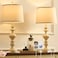 SAIWEYA 275 Farmhouse Table Lamps Set of 2 Bedside Nightstand Lamp with USB CA Ports AC Outlet 3 Way Dimmable Touch Lamps for Bedroom Living Room Office Rustic Lamp