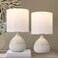 BrightWe Set of 2 Ceramic Table Lamp for Bedroom Small Table Lamp White Farmhouse Rustic Lamp Set Bedside Table Lamps for Nightstand Side Table Lamps for Living Room 137IN
