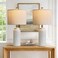 USumkky 24 Modern Ceramic White Bedside Lamp Set of 2 Table Lamp for Bedroom Decor Farmhouse Table Lamp for Living Room Office Dorm