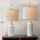 USumkky 24 Modern Ceramic White Bedside Lamp Set of 2 Table Lamp for Bedroom Decor Farmhouse Table Lamp for Living Room Office Dorm