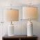 USumkky 24 Modern Ceramic White Bedside Lamp Set of 2 Table Lamp for Bedroom Decor Farmhouse Table Lamp for Living Room Office Dorm