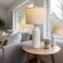 USumkky 24 Modern Ceramic White Bedside Lamp Set of 2 Table Lamp for Bedroom Decor Farmhouse Table Lamp for Living Room Office Dorm