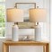 USumkky 24 Modern Ceramic White Bedside Lamp Set of 2 Table Lamp for Bedroom Decor Farmhouse Table Lamp for Living Room Office Dorm