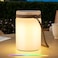 uuffoo Solar Table Lamp Lantern Waterproof LED Outdoor Cordless IP44 RGB and Warm White Dimmable for Patio Camping Restaurant Terrace By the Pool