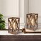 WINGBO 2 Pack Retro Battery Powered Table Lamps Battery Operated Cordless Lamp Set Portable Nightlight Decorative Light for Living Room Dining Room Bedroom Entryway Patio Faded Brown Finish