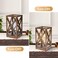 WINGBO 2 Pack Retro Battery Powered Table Lamps Battery Operated Cordless Lamp Set Portable Nightlight Decorative Light for Living Room Dining Room Bedroom Entryway Patio Faded Brown Finish