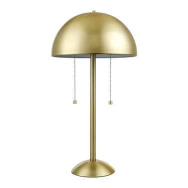 Globe Electric 12976 Haydel 21 2Light Table Lamp Matte Brass Double OnOff Pull Chain