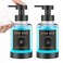 Luxspire Foaming Soap Dispenser Glass Foam Pump Soap Dispenser NonSlip Hand Soap Bottle with 5 Waterproof Labels 15 Oz Refillable Liquid Soap Bottle for Bathroom Kitchen Clear 2 Pack