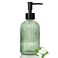 Guokanfly 14 Oz Black Pump Glass Soap Dispenser Green Stripe Countertop Refillable Liquid Bottle Hand Dish Lotion Dispenser with Plastic Pump for Kitchen Bathroom