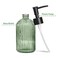 Guokanfly 14 Oz Black Pump Glass Soap Dispenser Green Stripe Countertop Refillable Liquid Bottle Hand Dish Lotion Dispenser with Plastic Pump for Kitchen Bathroom