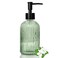 Guokanfly 14 Oz Black Pump Glass Soap Dispenser Green Stripe Countertop Refillable Liquid Bottle Hand Dish Lotion Dispenser with Plastic Pump for Kitchen Bathroom