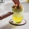 CICUFY Foaming Hand Soap Lotion Dispenser Refillable Glass with Large Gold PumpBarrel PatternGreen
