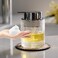 CICUFY Foaming Hand Soap Dispenser Glass Foam or Lotion Dispenser for Kitchen Bathroom Refillable with Large Silver Pump Leaf PatternClear