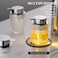 CICUFY Foaming Hand Soap Dispenser Glass Foam or Lotion Dispenser for Kitchen Bathroom Refillable with Large Silver Pump Leaf PatternClear