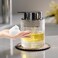 CICUFY Foaming Hand Soap Dispenser Glass Foam or Lotion Dispenser for Kitchen Bathroom Refillable with Large Silver Pump Leaf PatternClear