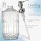 JASAI 18 Oz Embossed Clear Glass Soap Dispenser with Rust Proof Pump Refillable Dish soap Dispenser for Kitchen Premium Bathroom Soap Dispenser for Hand soap Lotion Clear