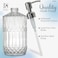 JASAI 18 Oz Embossed Clear Glass Soap Dispenser with Rust Proof Pump Refillable Dish soap Dispenser for Kitchen Premium Bathroom Soap Dispenser for Hand soap Lotion Clear