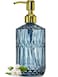 JASAI 18Oz Blue Glass Soap Dispenser with Golden Pump Refillable Bathroom soap Dispenser with Thick Glass Clear Kitchen Soap Dispenser for Dish Soap Hand soap LotionBlue