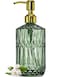 JASAI 18Oz Green Glass Soap Dispenser with Gold Rust Proof Pump Refillable Kitchen soap Dispenser for Dish Soap Soap Dispenser Bathroom for Hand soap Lotion Body Wash