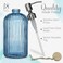 JASAI 18Oz Navy Blue Glass Soap Dispenser for Kitchen Bathroom Refillable Kitchen soap Dispenser with Vertical Stripe Bathroom Soap Dispenser for Dispense Hand soap Dish Soap