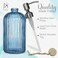 JASAI 18Oz Navy Blue Glass Soap Dispenser for Kitchen Bathroom Refillable Kitchen soap Dispenser with Vertical Stripe Bathroom Soap Dispenser for Dispense Hand soap Dish Soap