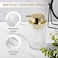 Kasunting KASUNTING Foaming Soap Dispenser 11 Fl Oz Clear Glass Foam Hand Soap Dispenser for Bathroom Kitchen Refillable Foaming Bottle with Gold Pump Modern Ribbed Dish Soap Foam Dispenser