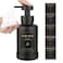 Luxspire Foaming Soap Dispenser Glass Foam Pump Soap Dispenser NonSlip Hand Soap Bottle with 5 Waterproof Labels 15 Oz Refillable Liquid Soap Bottle for Bathroom Kitchen Black 1 Pack