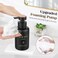 Luxspire Foaming Soap Dispenser Glass Foam Pump Soap Dispenser NonSlip Hand Soap Bottle with 5 Waterproof Labels 15 Oz Refillable Liquid Soap Bottle for Bathroom Kitchen Black 1 Pack