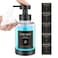 Luxspire Foaming Soap Dispenser Glass Foam Pump Soap Dispenser NonSlip Hand Soap Bottle with 5 Waterproof Labels 15 Oz Refillable Liquid Soap Bottle for Bathroom Kitchen Clear 1 Pack