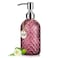 MOCLIF 16 OZ Clear Soap Dispenser with 304 Rustproof Stainless Steel Pump Bathroom KitchenRefillable Liquid Glass Soap Dispenser for Hand Soap Dish Soap LotionPurple